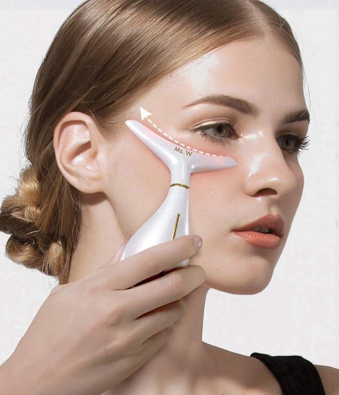 Ms.W Red Light Face Massager Electric Face Lifting, Facial Massager for Skin Care with LED, Heated, and Vibration,Tightenings and Rejuvenation for Face and Neck