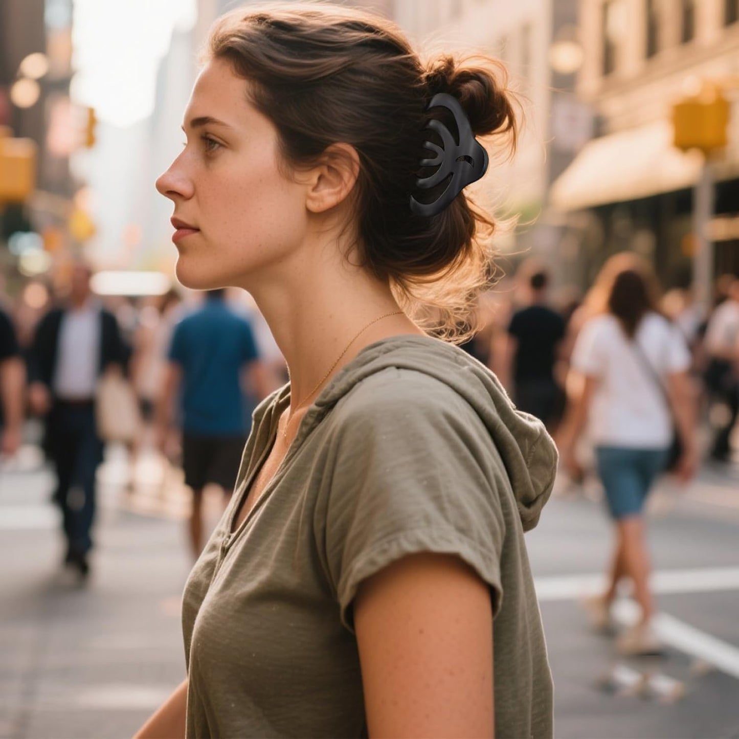 3.5 Inch Hair Claw Clips, Unbreakable No Slip Matte & Glossy Claw Clip for Women's Thin & Medium Thick Fine Hair, 3 Pack