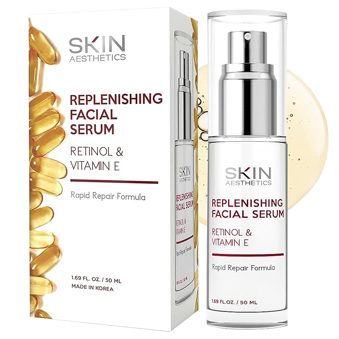 Retinol & Vitamin E Face Serum - Anti-Aging, Blemishes, Fine Lines & Wrinkles Treatment - Dermatologist Tested Korean Skincare - Clean Beauty, Cruelty-Free - 1.69 oz