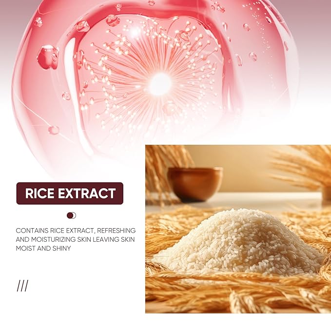 Rice Water Skin Care Set for Women & Men & Teens & Girls, Facial Kit with Cleanser 3.53oz, Toner 4.06oz, Serum 1.01oz, Lotion 3.38oz, Cream 1.76oz, Teenage Rice Moisturizing Travel Skincare Gift Set