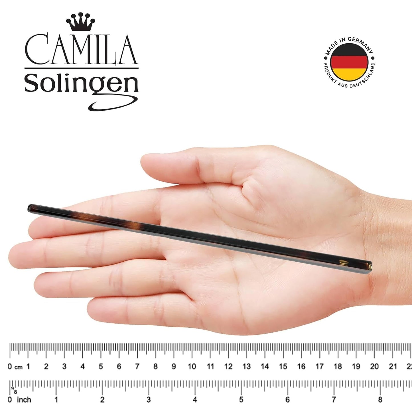 Camila Paris AD28/2 French Twist Stick Hair Pin, Set of 2 Tortoise Shell, Girls Chopsticks Hair Pins for Girls Spiral Updo Chignon Bun Holder, Styling Hair Accessories for Women, Made in France