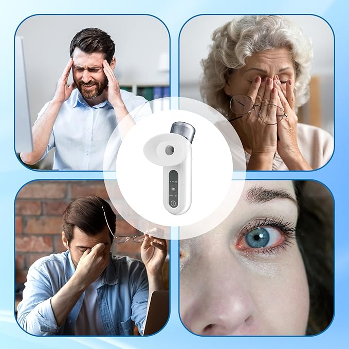 Eye Steamer for Dry Eye, Portable Eye Steam Sprayer, Dry Eye Steam Therapy, Portable Heated Eye Masks, Mini Eye Moisturizing Cleaning Soothing Steamer (White)
