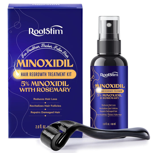 5% Minoxidil Hair Growth Kit for Men and Women: Extra Strength Minoxidil Hair Loss Treatment Serum with Rosemary for Faster Stronger Thicker Hair Growth 2 Fl Oz