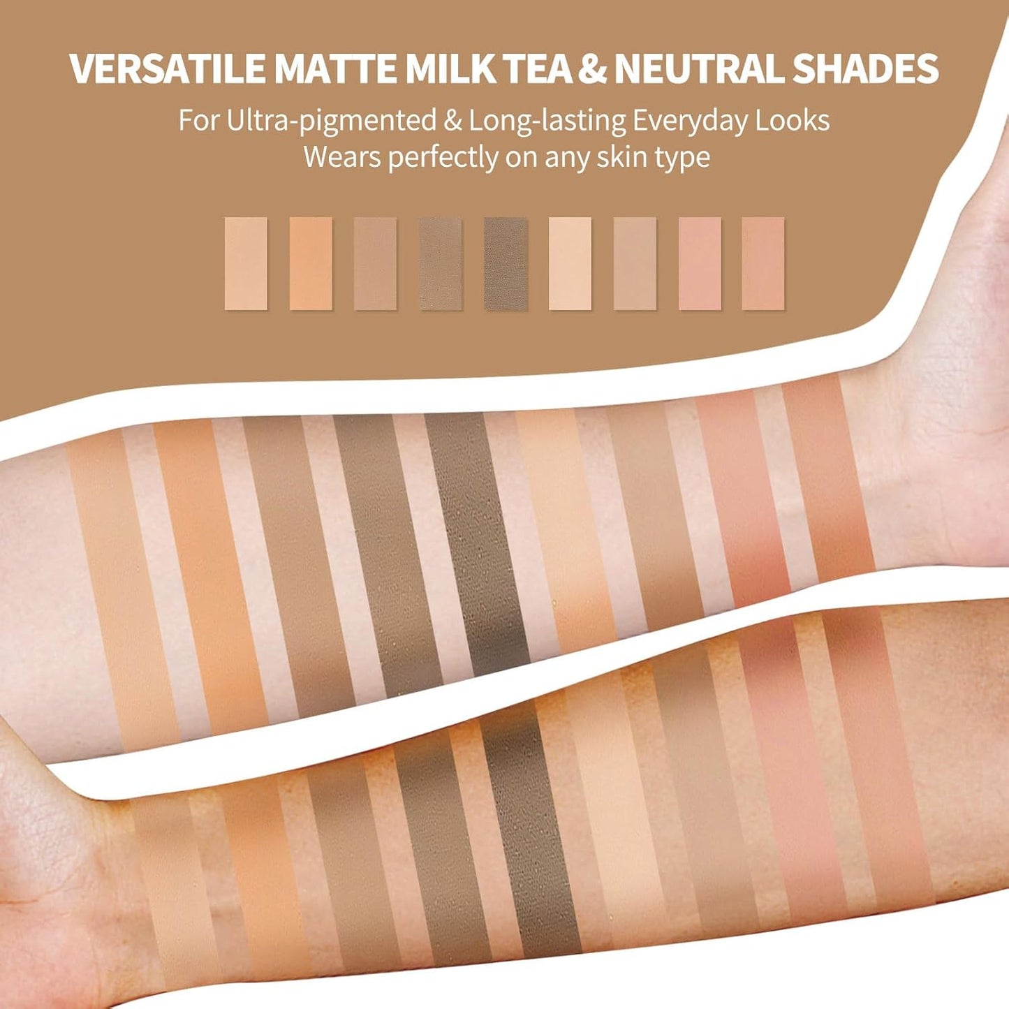 9 Colors Mini Matte Naked Eyeshadow Palette High Pigmented Peach Eye Shadow Powder Ultra-Blendable Waterproof Long Lasting Neutral Nude Makeup Pallet Suitable for Older Women