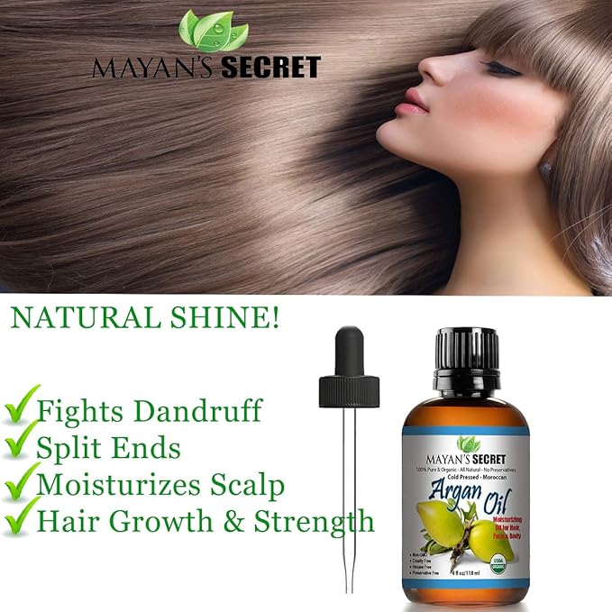 Pure Carrier and Essential Oils for Skin Care, Hair, Body Moisturizer for Face-Anti Aging Skin Care (Argan Oil Organic, 4oz)