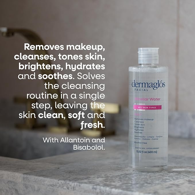 Skincare Facial And Body Set | Micellar Water 13,52 floz + Hyaluronic Acid Serum With Provitamin B5 1 floz + Ultra Volume Night Cream 1,76 oz + Body Cream Hydration for 24 hours 10,58 oz