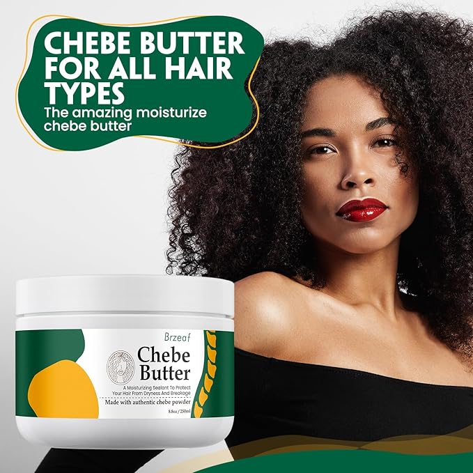 Brzeaf Chebe Hair Butter, 8.8 Oz - Repairs Fragile Hair, Promotes Growth & Strengthening, Natural Ingredients, For All Hair Types, Unisex, Adult Department, General Public