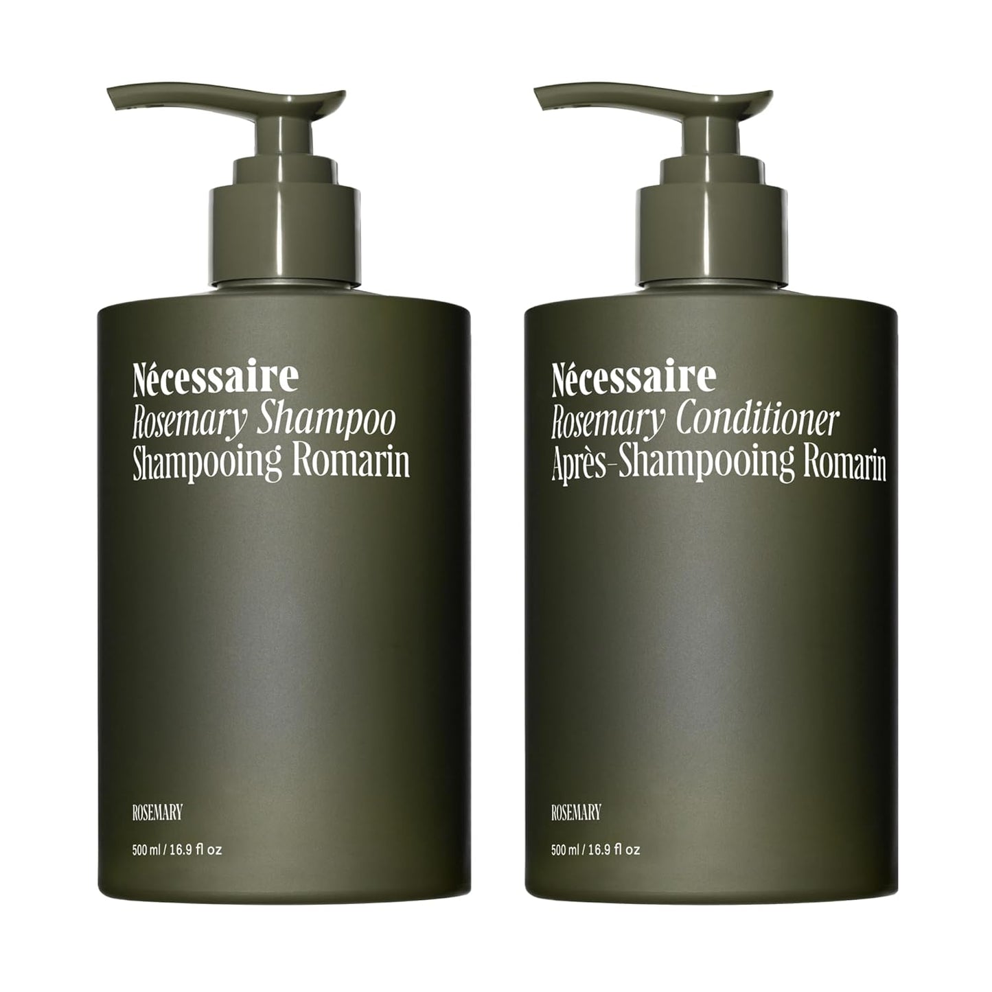 Nécessaire Rosemary Hair Duo - Shampoo and Conditioner Set for Women + Men. Rosemary Oil + Proteins For Stronger Hair. 500 ml / 16.9 fl oz