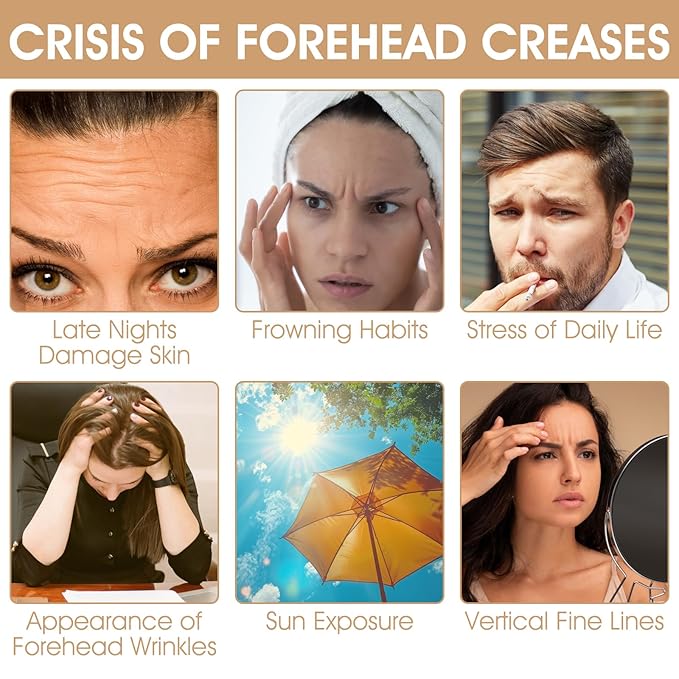 10pcs Forehead Wrinkle Patches, Anti Wrinkle Facial Patches for Forehead Fine Lines, Precut Face Patches Overnight to Smoothing Forehead Wrinkles, 11 Lines, Frown Lines & Wrinkles Treatment