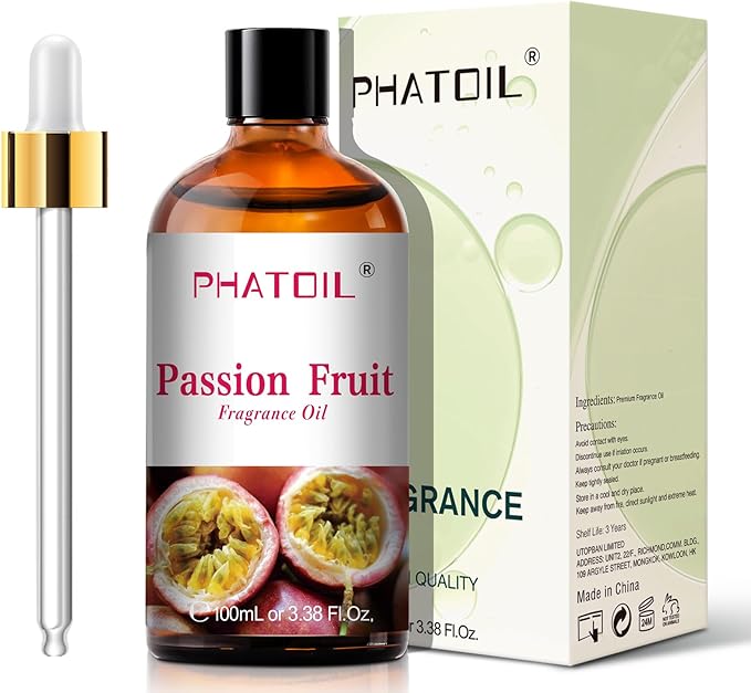 3.38FL.OZ Passion Fruit Fragrance Oils for Aromatherapy, Essential Oils for Diffusers for Home, Perfect for Diffuser, Yoga, Skin Care, DIY Candle and Soap Making - 100ml