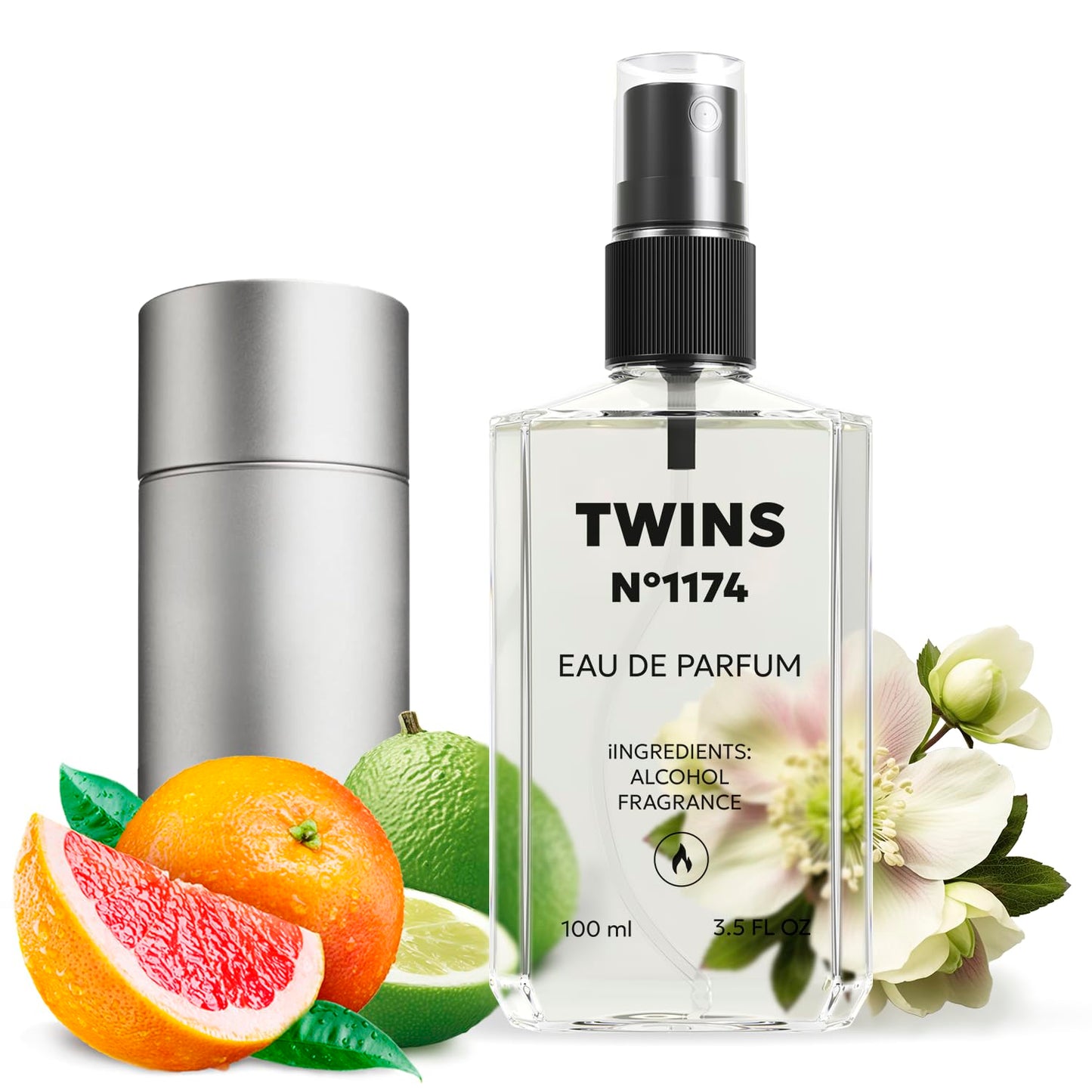 TWINS Impression of 212 Men | Perfume for Men Eau de Parfum | No.1174 | 3.4 Fl Oz / 100 ml