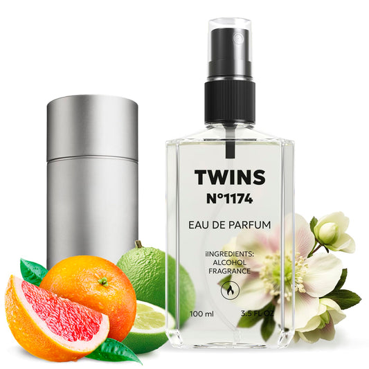 TWINS Impression of 212 Men | Perfume for Men Eau de Parfum | No.1174 | 3.4 Fl Oz / 100 ml