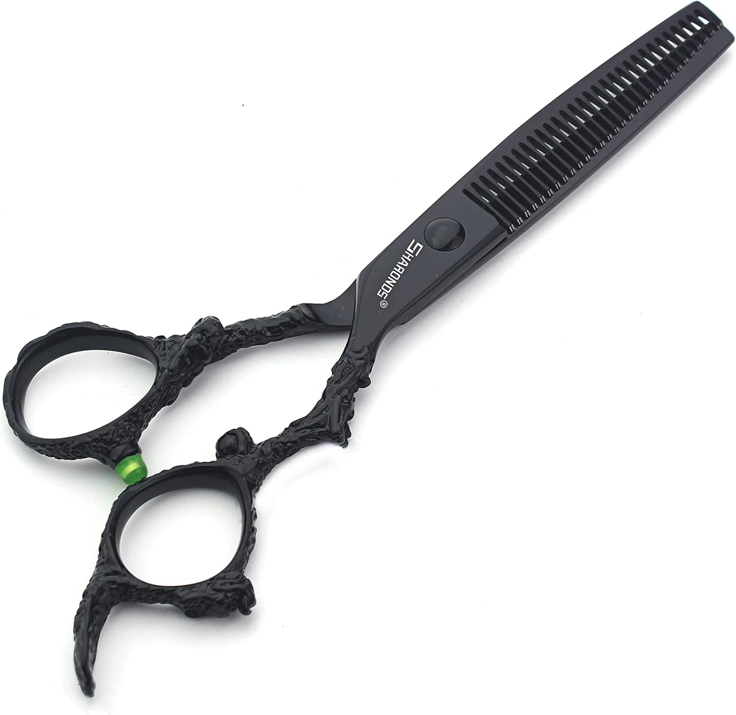 6 inch hair stylist barber scissors black plate dragon 440C hairdressing cutting scissors+thinning scissors (6 inch thinning)