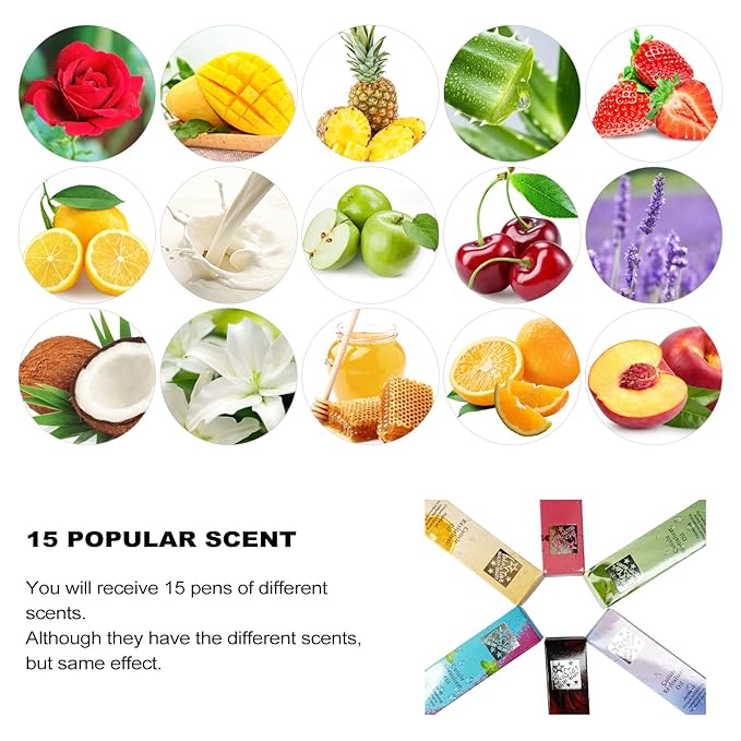 15pcs Cuticle Oil Pen for Nails Care Products, Nail Oil Bulk Repair Kit Professional Revitalizer Fingernails Growth Manicure Set Damage Dry Cutical Oul Hangnail Treatment Scented Moisturizer