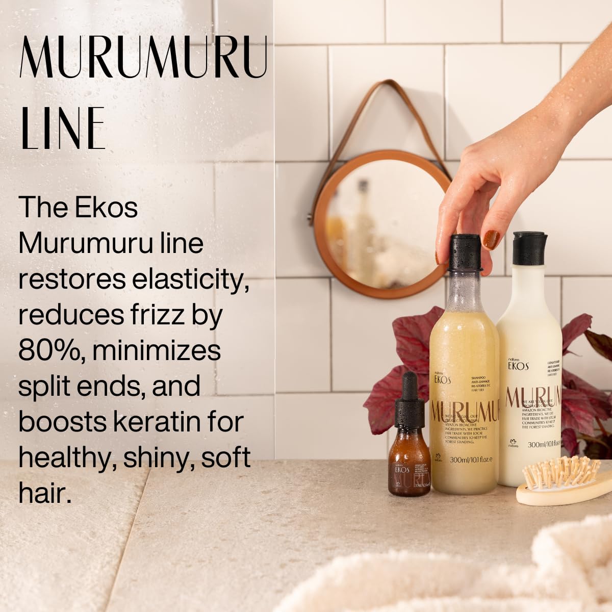 natura Ekos Murumuru Reconstruction Hair Mask - Reduce Breakage & Rebuild Hair Fiber - Intensely Repairs & Protects From Damage -Deep Hydration - Vegan & Cruelty-Free Hair Care - 200g