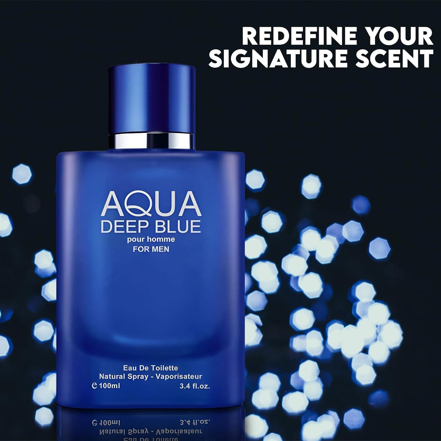 4-Piece Cologne for Men Includes Choco Musk/SE/Aqua Deep Blue/Milano Scent of Woody, Spicy, Citrus & Aromatic eau de parfum Men Gift Set Each 100Ml for Daily Use