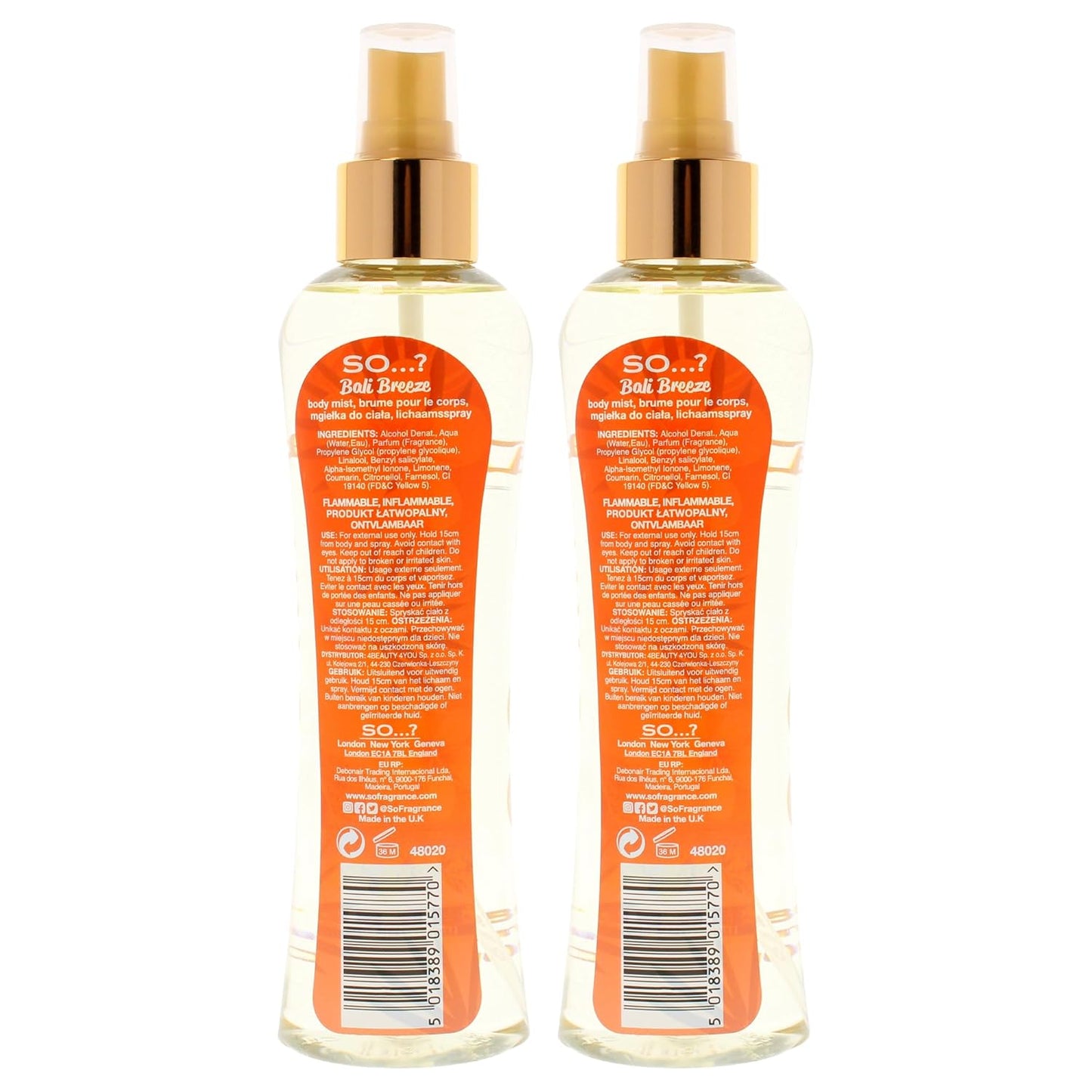 So...? Bali Brezze Body Mist for Women - 6.9 oz Body Mist - Pack of 2