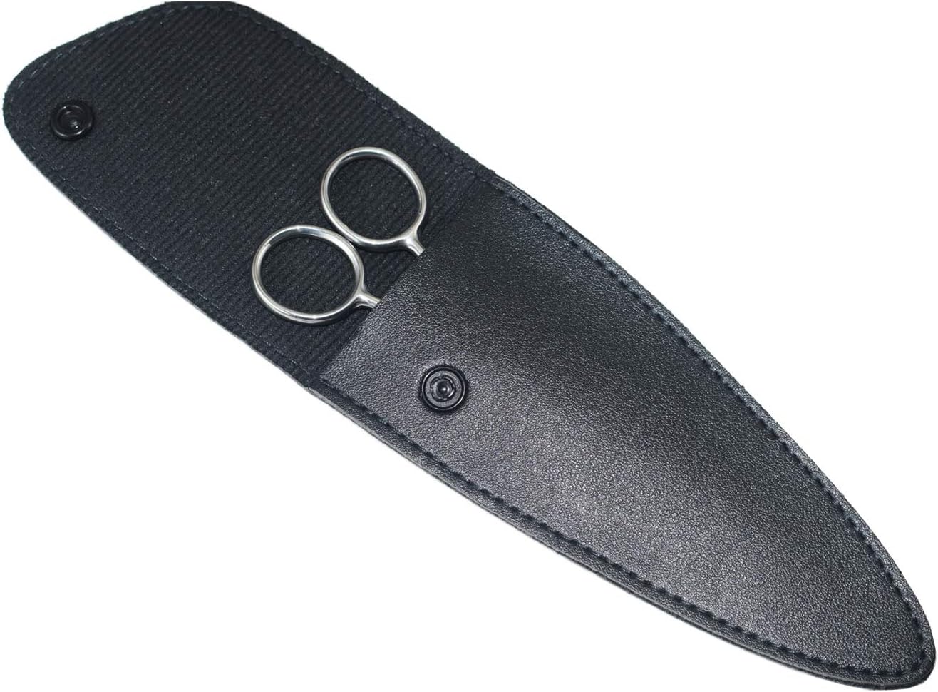 Professional Hair Cutting Scissors Sharp Blades Hair Shears/Barber Scissors/Mustache Scissors Stainless Steel Hair Scissors 7" 6.5" 6" Haircut/Hairdresser For Kids, Men (Medium leather sheath)