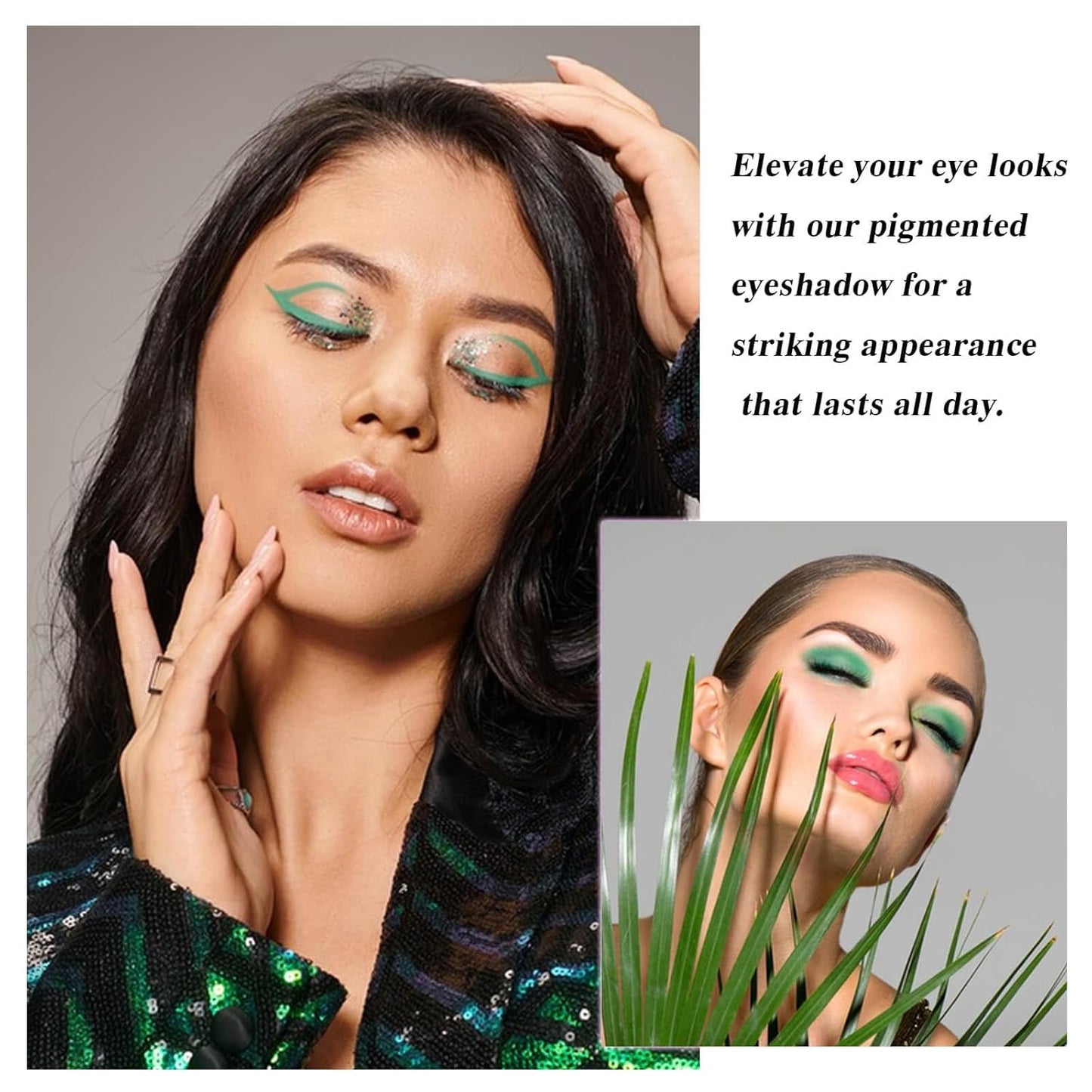 MEICOLY Single Green Eyeshadow Palette with Mirror,Matte Green Eye Shadow for Elphaba Makeup,Pressed Powder Eyeshadow,Matte Shade Eyelid Color Eye Makeup,High Pigment,Long Wear