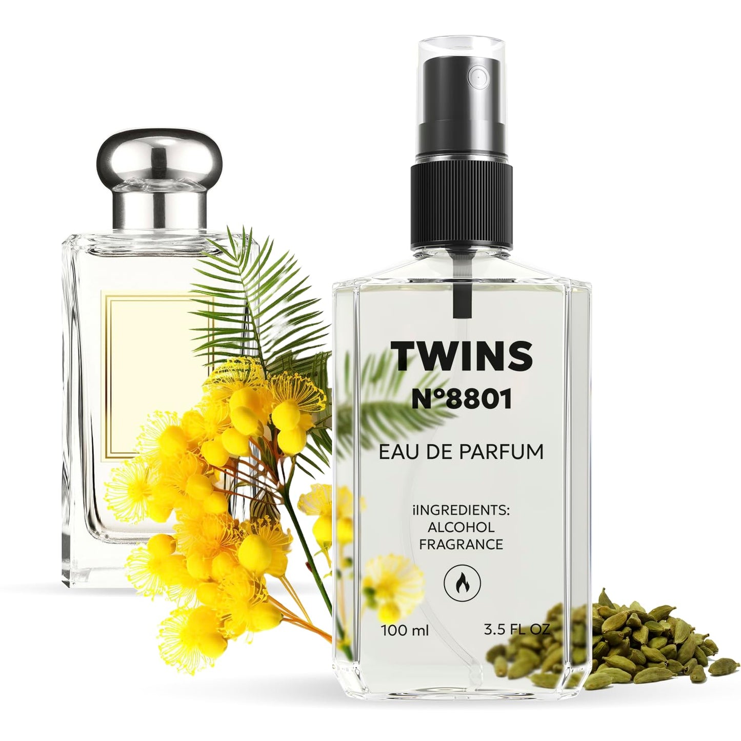 TWINS Impression of Mimosa & Cardamom | Unisex Perfume for Women and Men Eau de Parfum | No.8801 | 3.4 Fl Oz / 100 ml