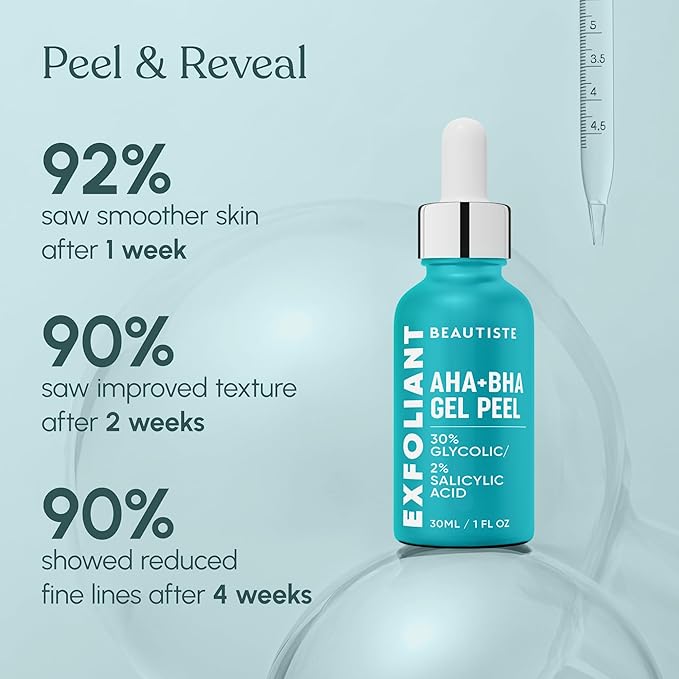 30 DAY MIRACLE AHA 30% + BHA 2% Peeling Solution - Clinical Strength Liquid Exfoliant for Dark Spots, Blackheads & Clogged Pores - Resurfacing Salicylic Acid Serum & Chemical Peel for Face