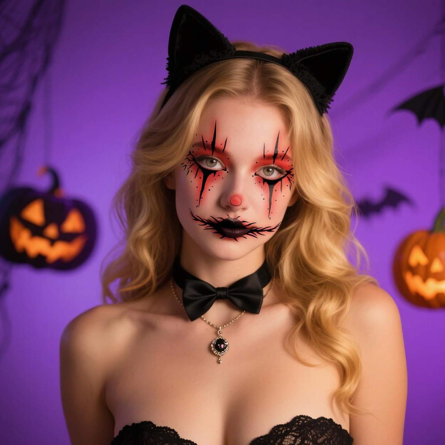 Halloween Face Tattoo, Face Tattoos with Scar & Blood Eye Design, Face Temporary Tattoo Sticker, Temporary Makeup Tattoo Stickers,Perfect for Halloween Stage Masquerade Party 8Pcs