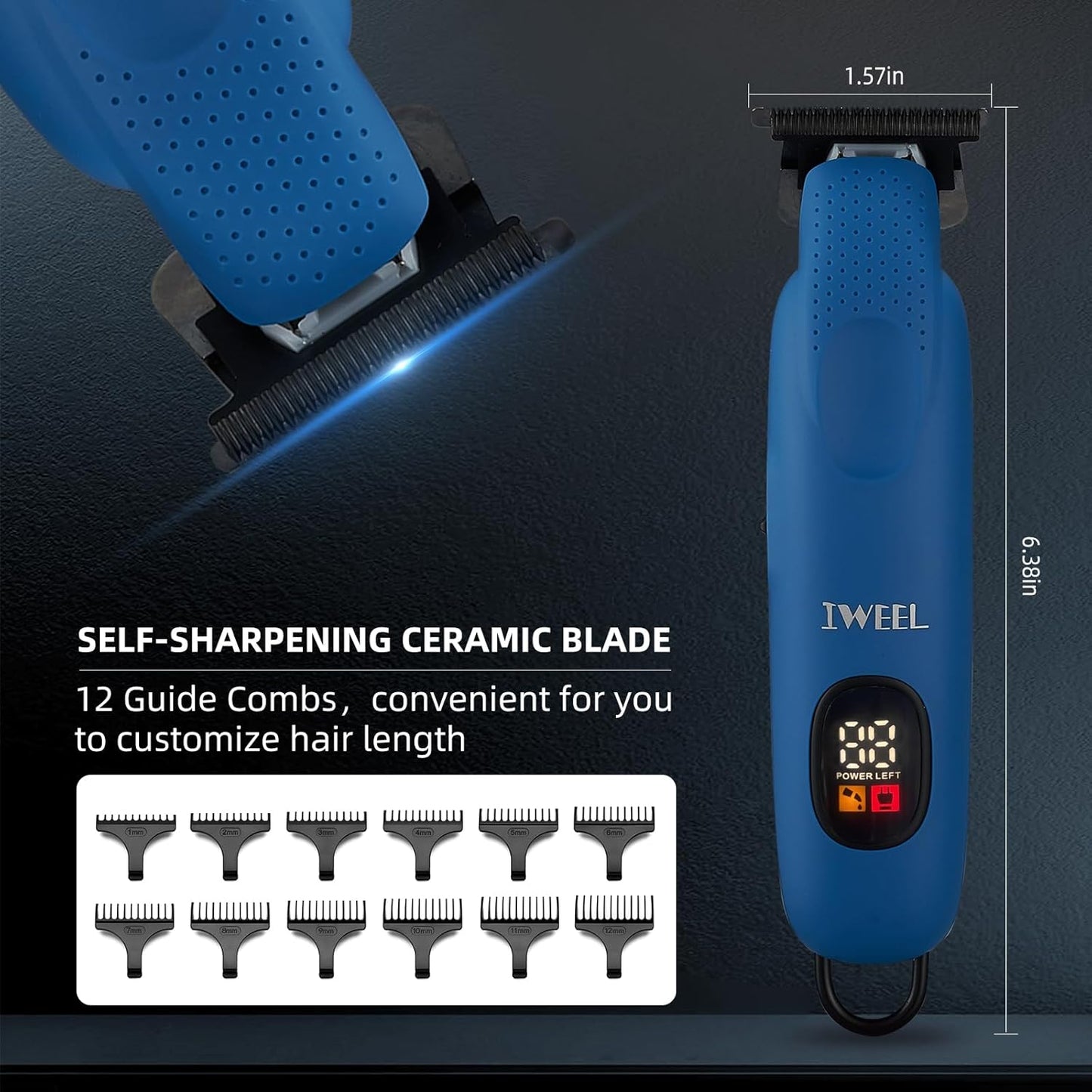 Professional Beard Trimmer for Men - Electric Hair Clippers, Zero Gapped T-Blade Edgers, Cordless Rechargeable Mustache Trimmer Grooming Kit for Body