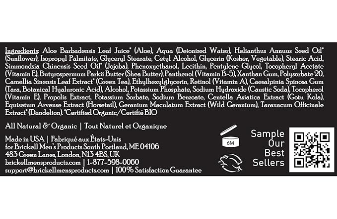 Brickell Men's Retinol Face Moisturizer Cream For Men, Natural & Organic, Anti-Wrinkle Face Night Cream with Retinol & Hyaluronic Acid To Reduce Fine Lines and Even Skin Tone, Fragrance-Free, 2 Ounce