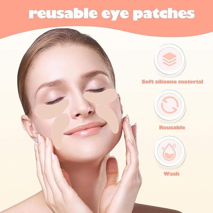 2 Pairs Silicone Reusable Eye Patches, Under Eye Mask Patches for Reduce Eye Wrinkle and Fine Lines Skin Care