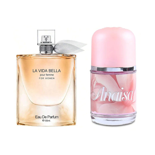 Women's Perfume La Vida Bella& Anaisa Combo Set Eau De Parfum Long Lasting Fragrance 3.4 Fl Oz Spray Each for Daily Used