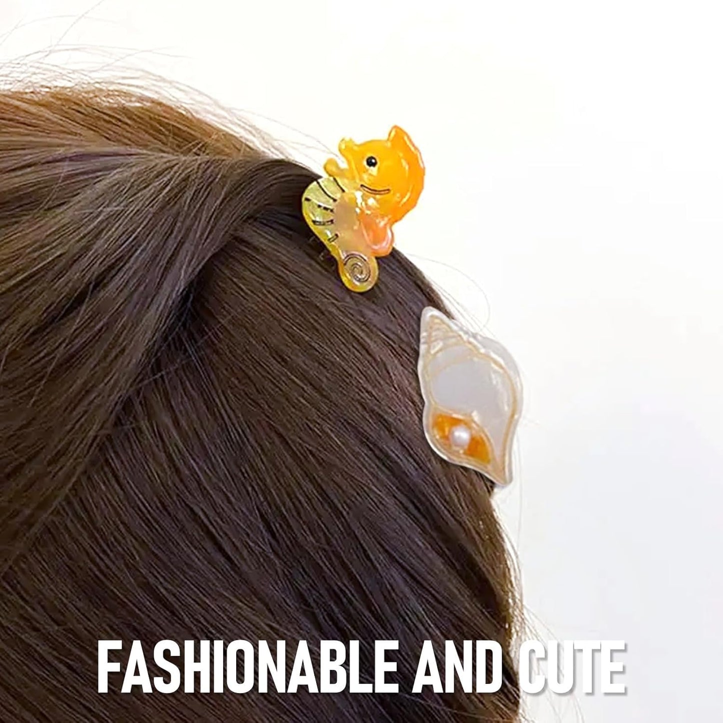 6 Pcs Ocean Animal Hair Claw Clips for Women, Octopus, Whale, Crab, Conch, Dolphin, Seahorse, Starfish Hair Clips, Small Hair Claw, Cute Claw Clip, Non-Slip Hair Accessories for Thick and Thin Hair