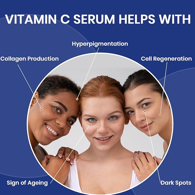Trilipiderm Triple Vitamin C Serum W/Hyaluronic Acid & Encapsulating Gold, Skin Firming Moisturizer for Anti Aging Skincare Routine, Minimizes Fine Lines, Boost Collagen & Evens Skin Tone