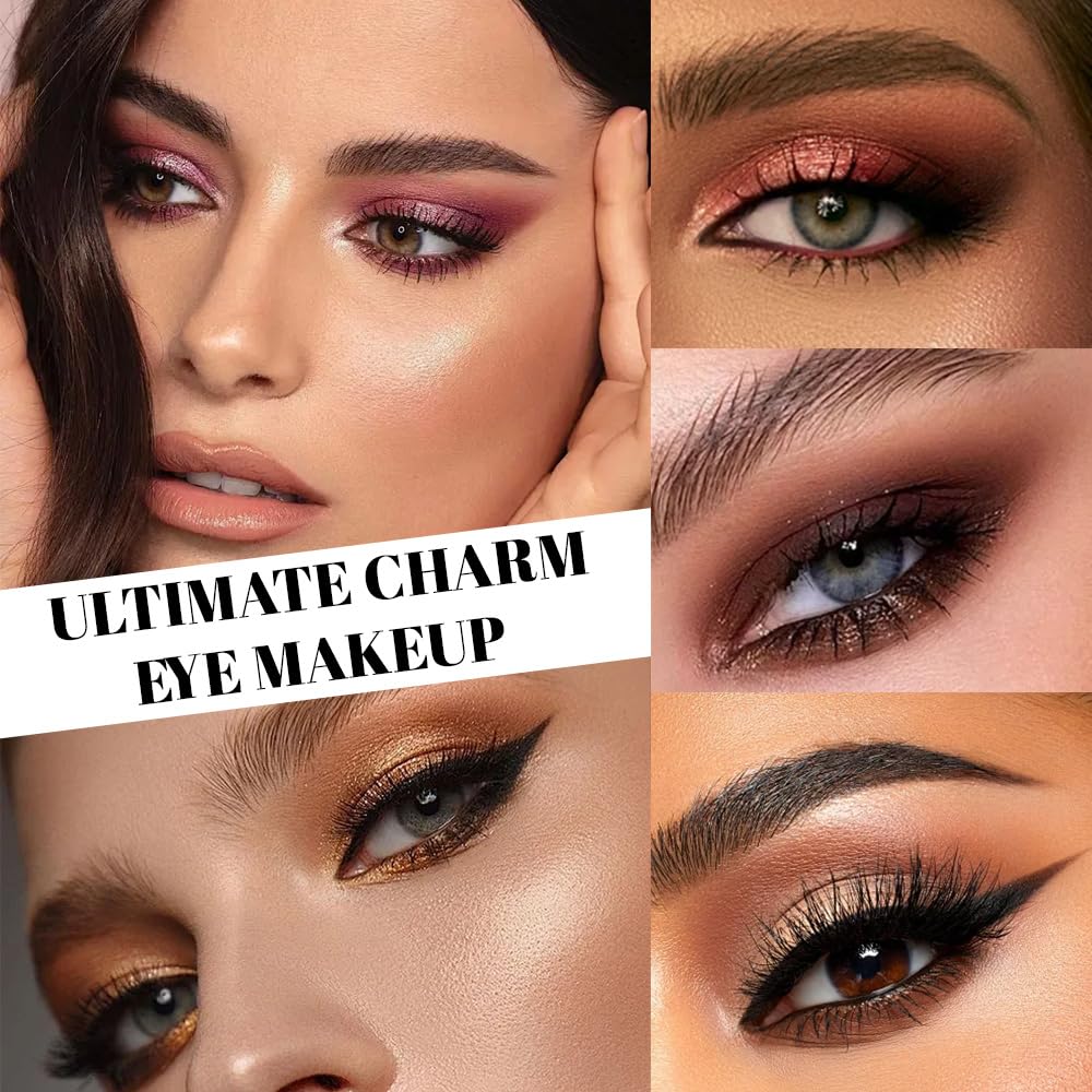 12 Colors Matte Shimmer Pressed Eye Shadow Palette - Beige Apricot Nude Brown Cocoa Black, Shimmer Plum Purple Bronze Gold Champagne, Blendable Long-Lasting,for Women Professional Makeup Looks