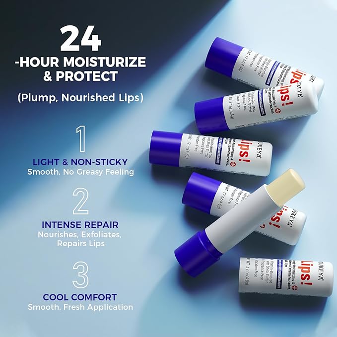 2PCS, Medicated Lip Balm Hydrating w/Petrolatum, Shea Butter, Beeswax, 100% Natural Ingredients, Organic Lip Butter Balm & Moisturizers Lip Repair For Dry Cracked Lips Overnight Lip Treatment