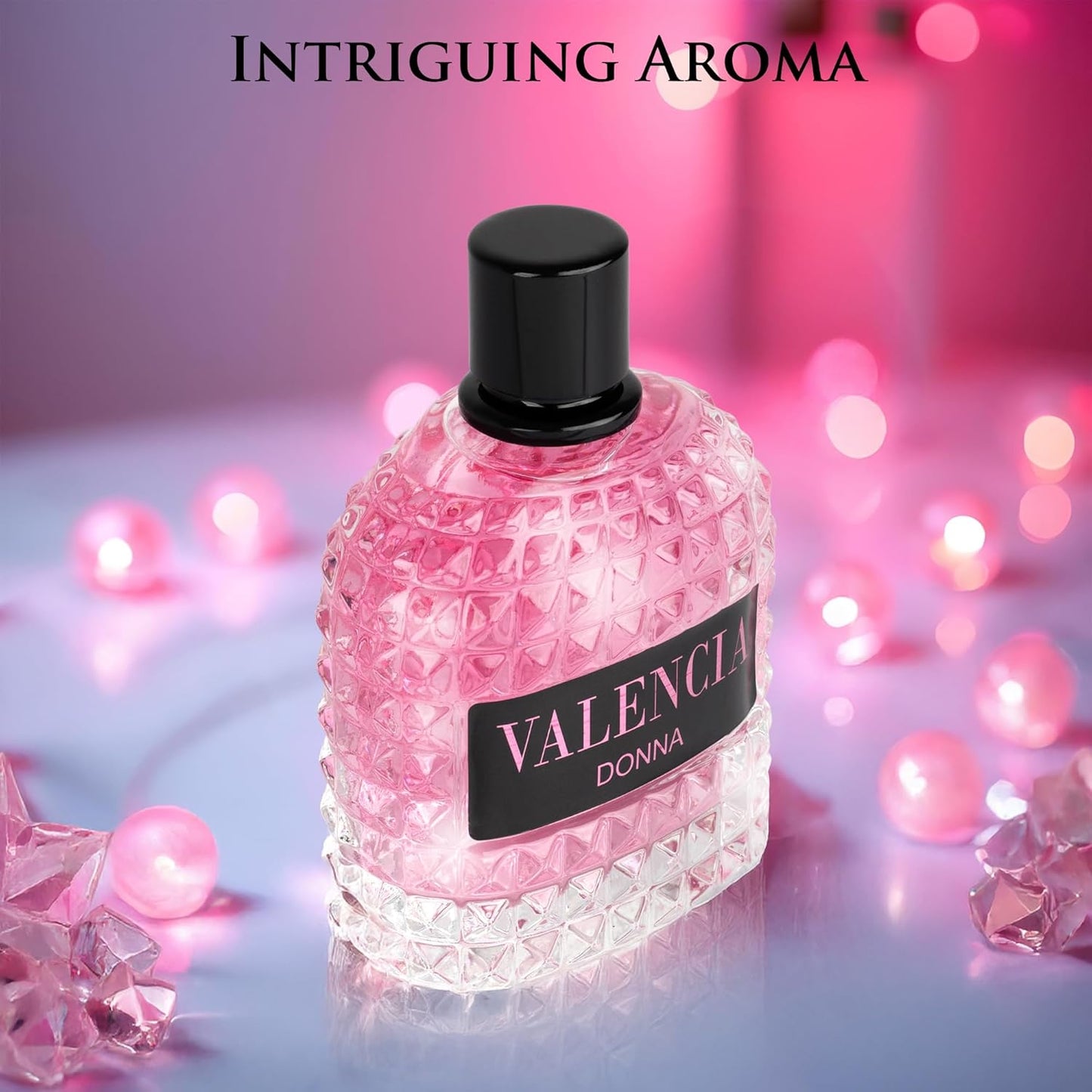 NovoGlow Valencia Donna for Women Eau De Parfum - Amber Floral Jasmine, Bourbon Vanilla & Woods Oriental-Floral Fragrance with a Modern Twist Elegant 100ml Bottle Packed in Paper Box