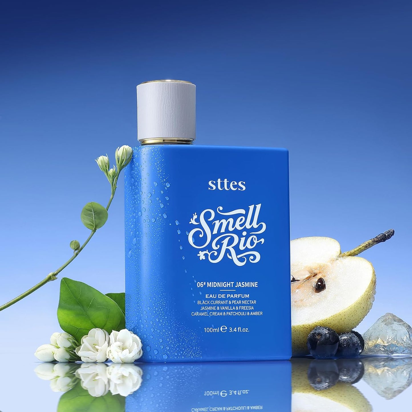 Sttes Perfume 06# (Original 706) – Perfume for Women – Long-Lasting Hair Black Currant, Jasmine & Vanilla Notes – Elegant Scentual Fragrance Eau de Parfum 100ml (3.4 fl oz) – Midnight Jasmine