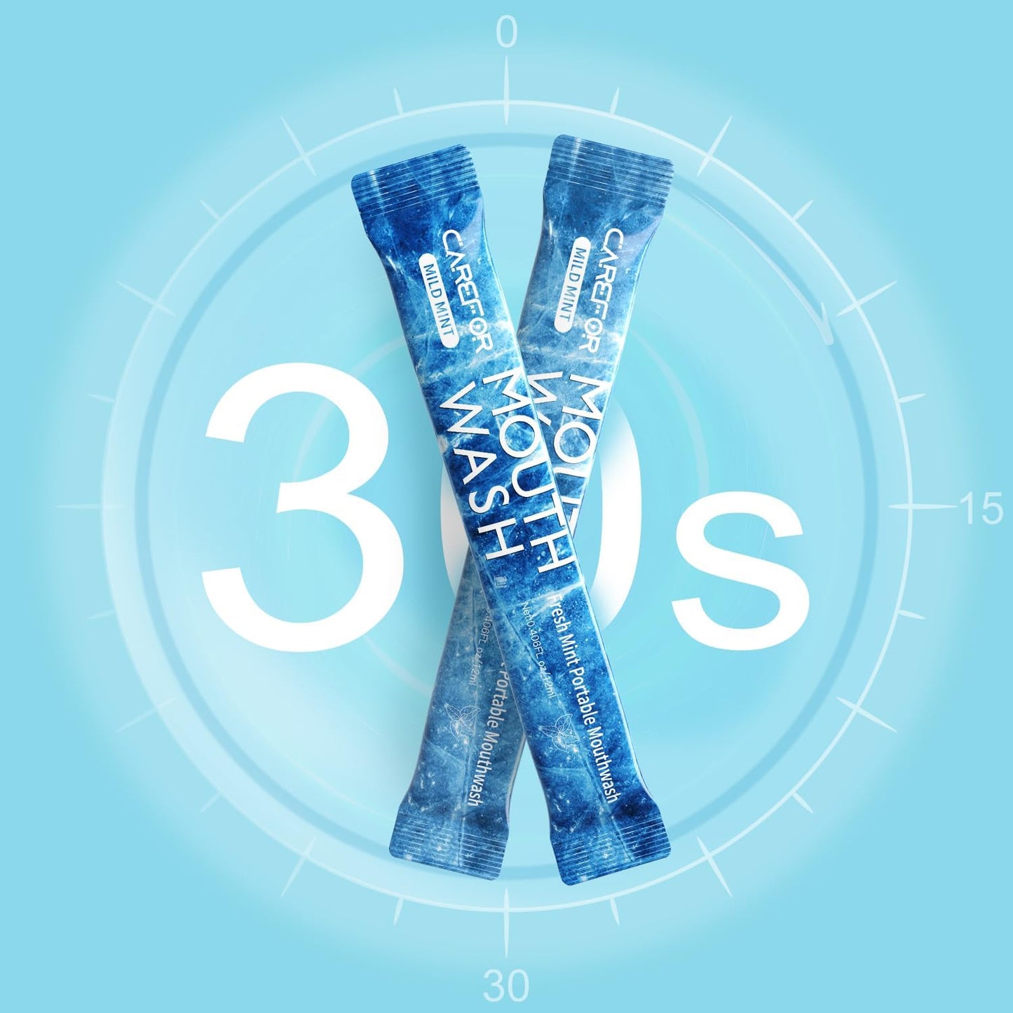 Mouthwash Travel Size, Portable Fresh Breath Mouthwash, Alcohol-Free, ICY Mint Flavor, Mini Pack – Go for On-The-Go Freshness, Bulk Packets 0.41 Fl Oz(Pack of 20)