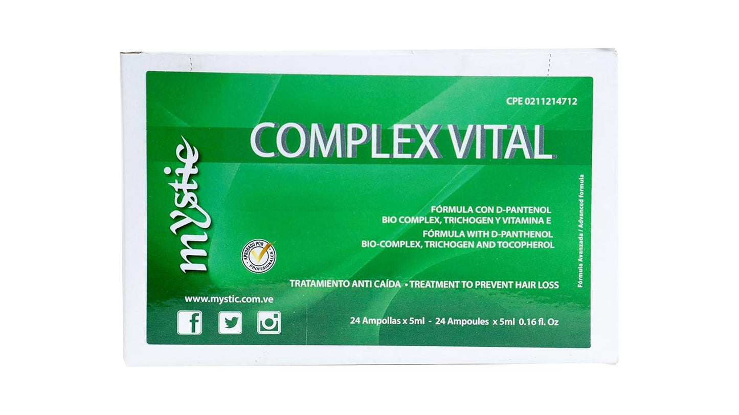 Mystic Complex Vital Ampoules For Hair Loss and Thinning - Regrowth Treatment With Biotin Bio-Complex and Tocopherol (Pk.24)