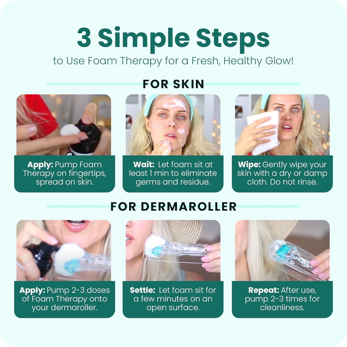 Gin Amber Beauty Natural Foaming Face Wash for Women & Men – Gentle Facial Cleanser for Skincare Tools & Daily Use - (6 Fl oz - 180 ml)