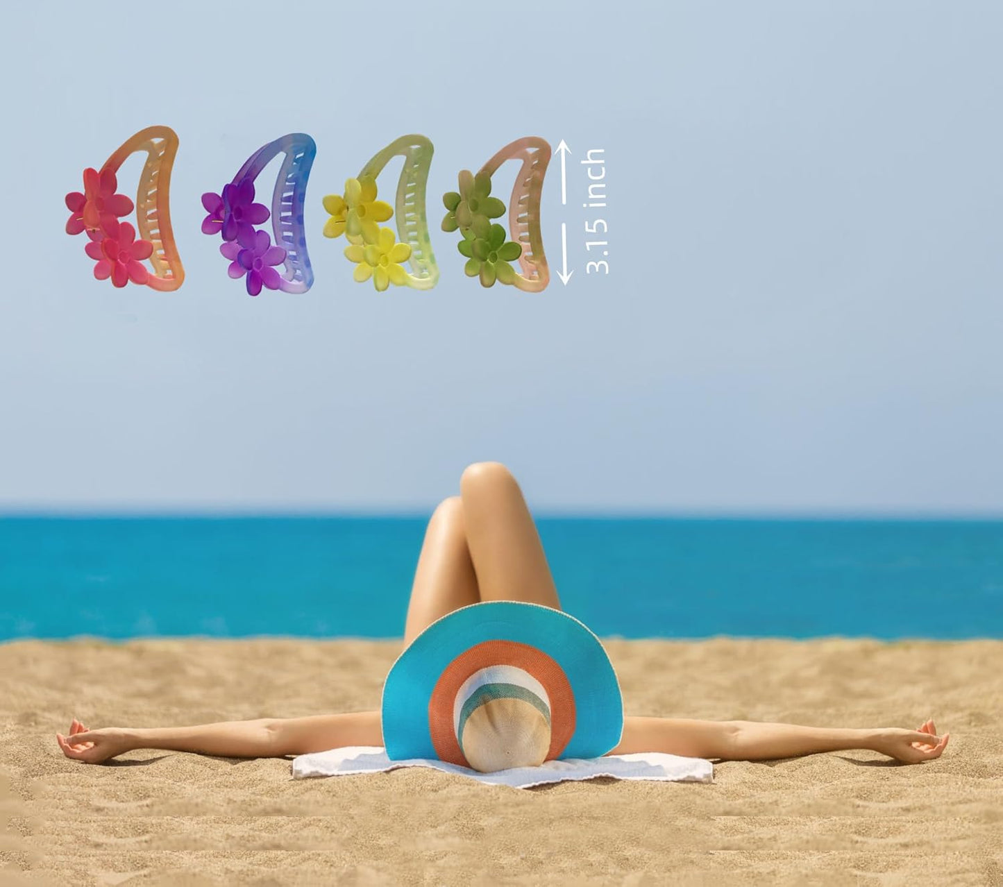 Hair Clip Claw Clips for Women and Girls, Non Slip Strong Hold Hair Clips for Thick Hair, Medium Hair 4 Colors