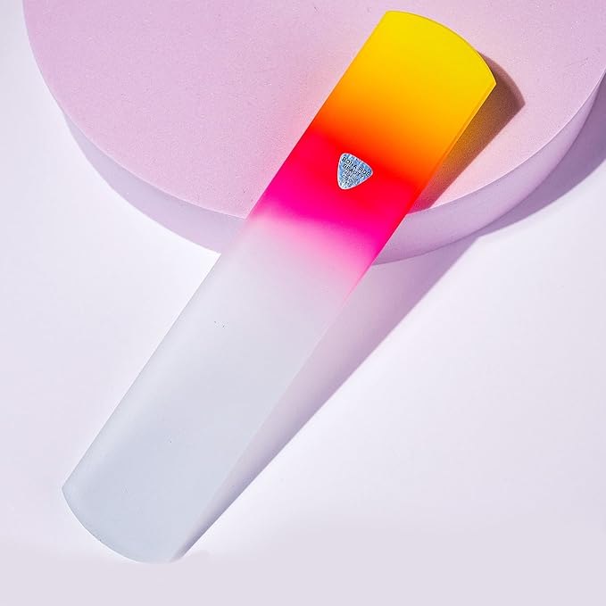 Bona Fide Beauty Czech Glass Foot File with Sleeve. Foot Callus Remover Made in The EU (Sunset Color)