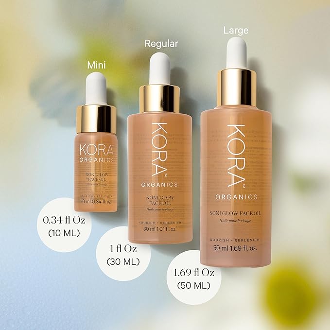 KORA Organics Noni Glow Hydrating Face Oil for Women with Rosehip, Gua Sha Oil, Certified Organic, Cruelty Free, 1.69 fl oz