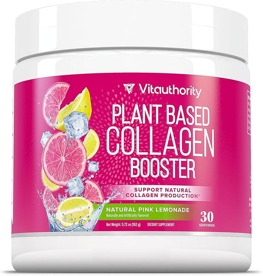 Vitauthority Vegan Collagen Powder for Women - Plant Based Collagen Supplement for Women with Proprietary Vegan Hair Skin and Nails Vitamins - Vegetarian Collagen Powder with Hyaluronic Acid