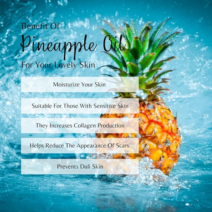 Pineapple Body Oil, 100% Natural, Hydrating & Deep Moisturizing, Bath and Body Oil For Women, Tropical Long Lasting Fragrance, Vegan - 4 oz.