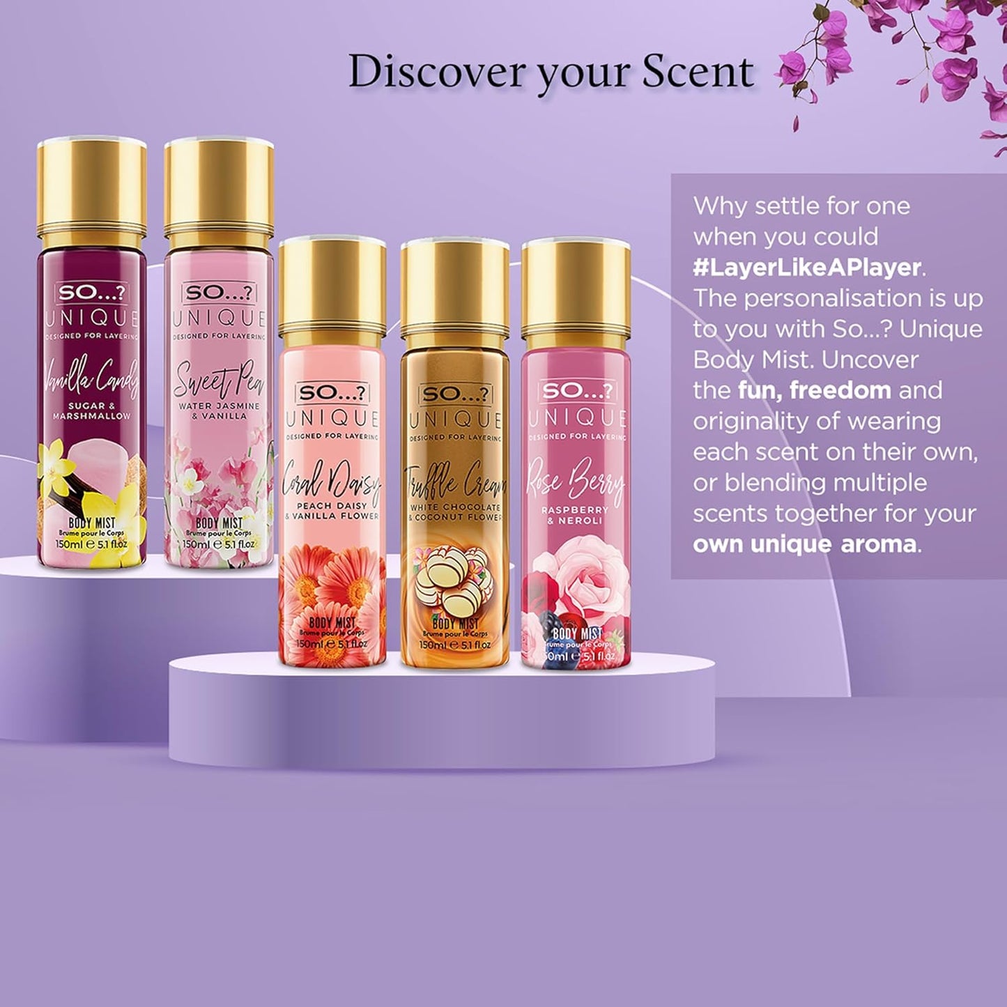 So...? Unique Body Mist - Rose Berry for Women - 5.1 oz Body Mist - Pack of 3