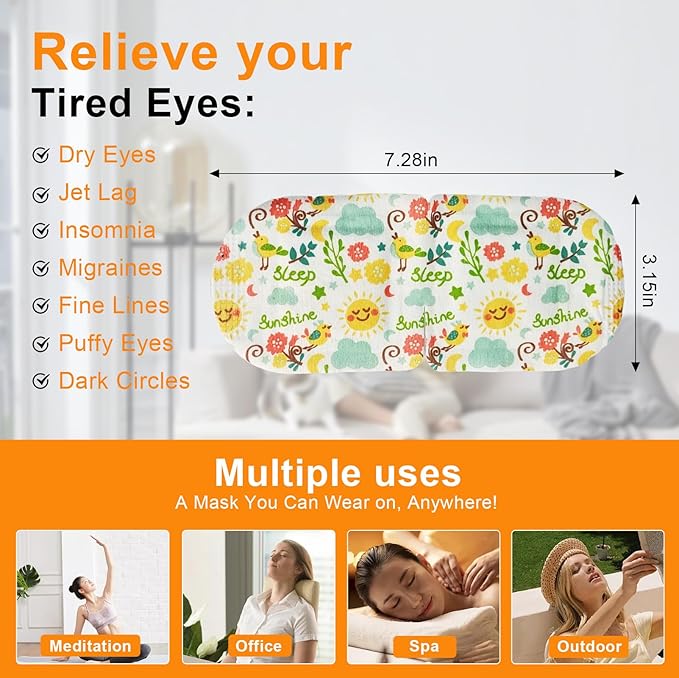 10 Packs of steam Eye Masks, Disposable Heated Eye Masks, Quickly Relieve Eye Fatigue, Suitable for Swollen Eyes, Sleep, Travel Necessities and Women's Relaxation Gifts, Tasteless