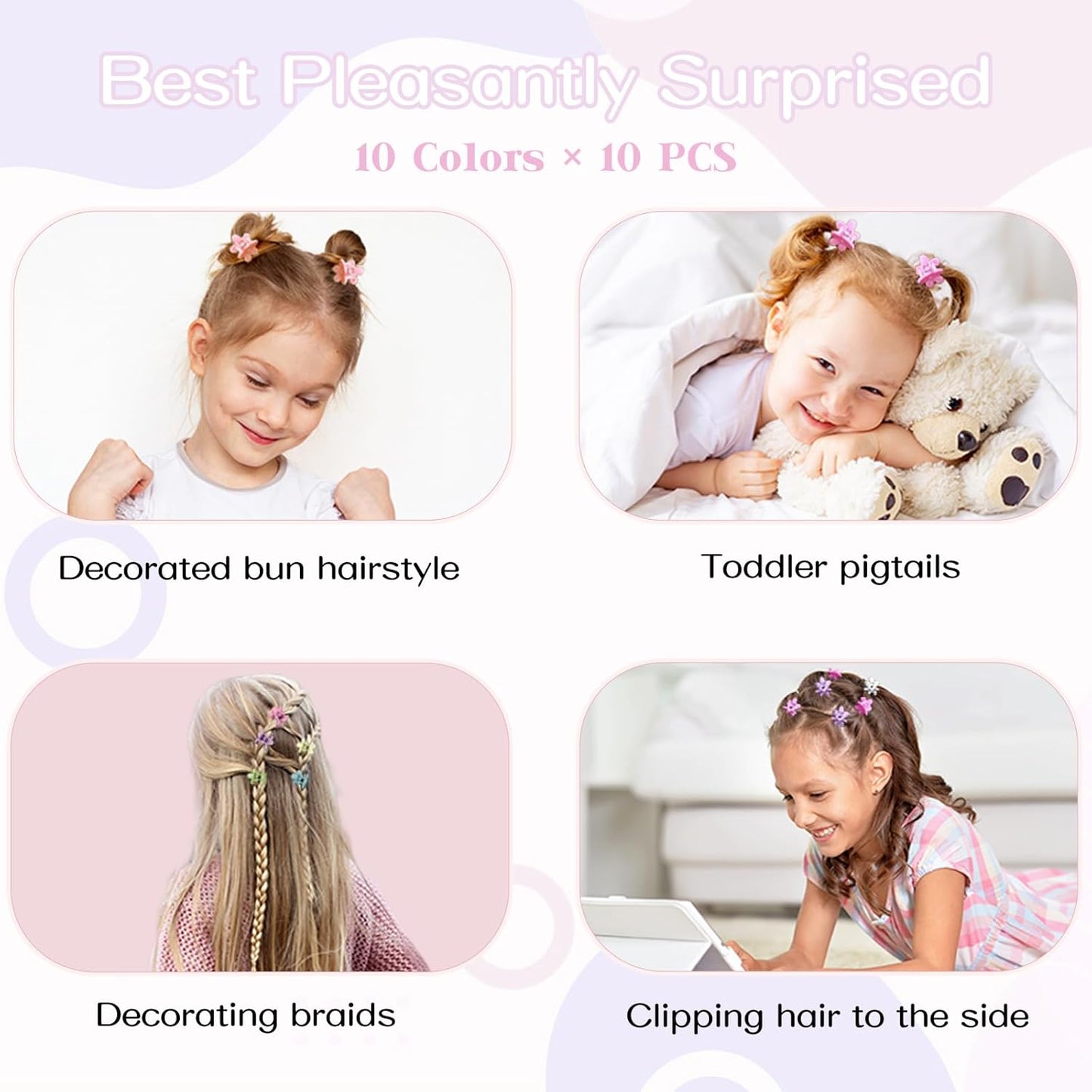 Mini Flower Hair Clips 100Pcs, Small Hair Clips Mini Claw Clips Cute Jaw Clips Hair Pins Hair Barrettes Hair Accessories for Women Girls Kids Teens