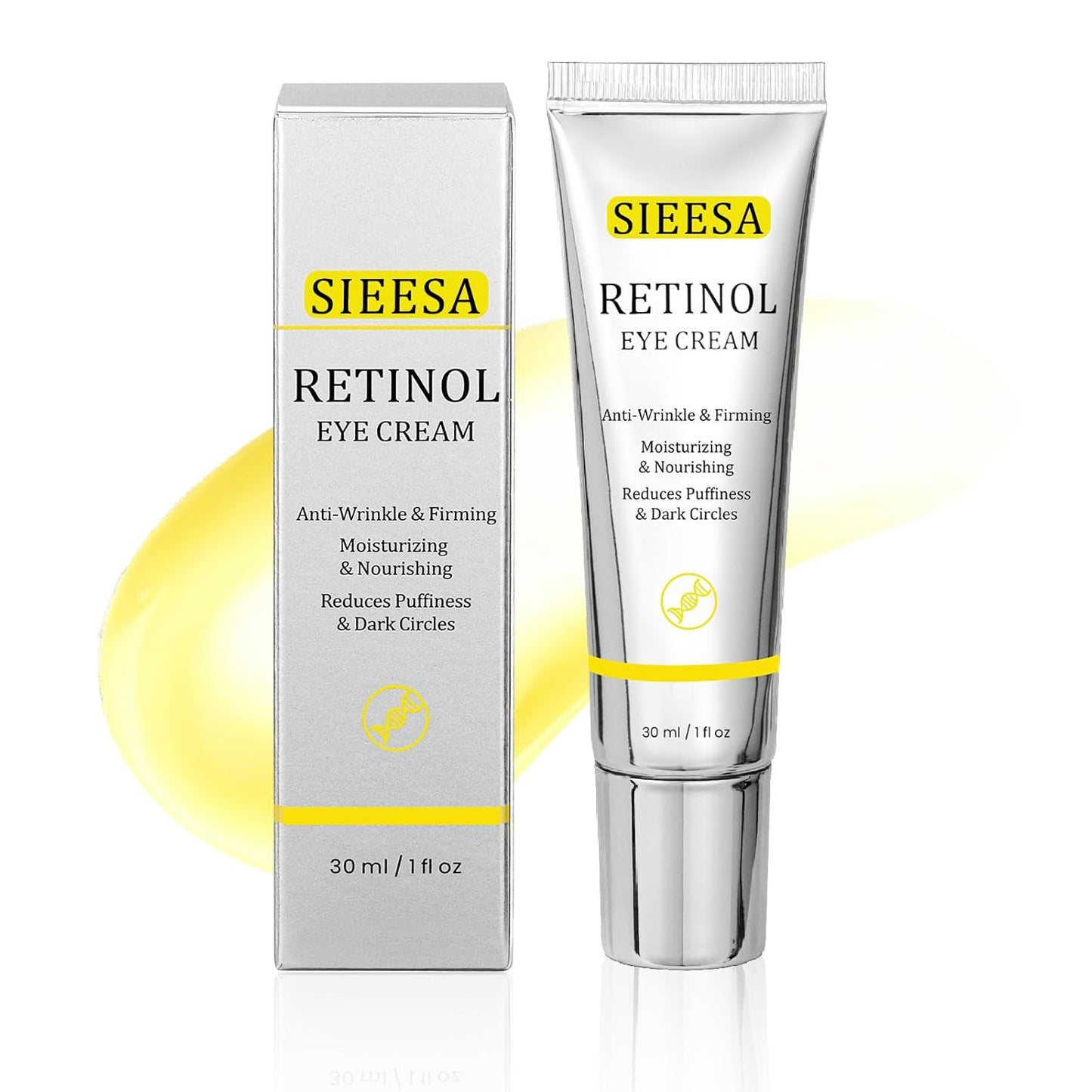 Retinol Under Eye Cream,Vitamin E & Niacinamide – Reduces Appearance of Wrinkles & Dark Circles&Puffiness, Anti-Aging Eye Cream for Fine Lines,Daily & Night Use,Men & Women (1 fl.oz)