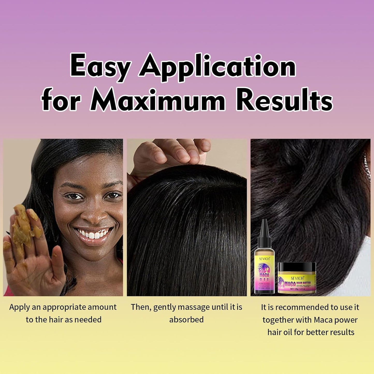 SEVICH Maca Root Powder Hair Butter Oil, Hair Oils for Hair Growth,Black Maca Hair Mask for Women & Men, Enhance Scalp Vitality, Relieve Dry Scalp, Keep Scalp Moisturized and Healthy, 120g