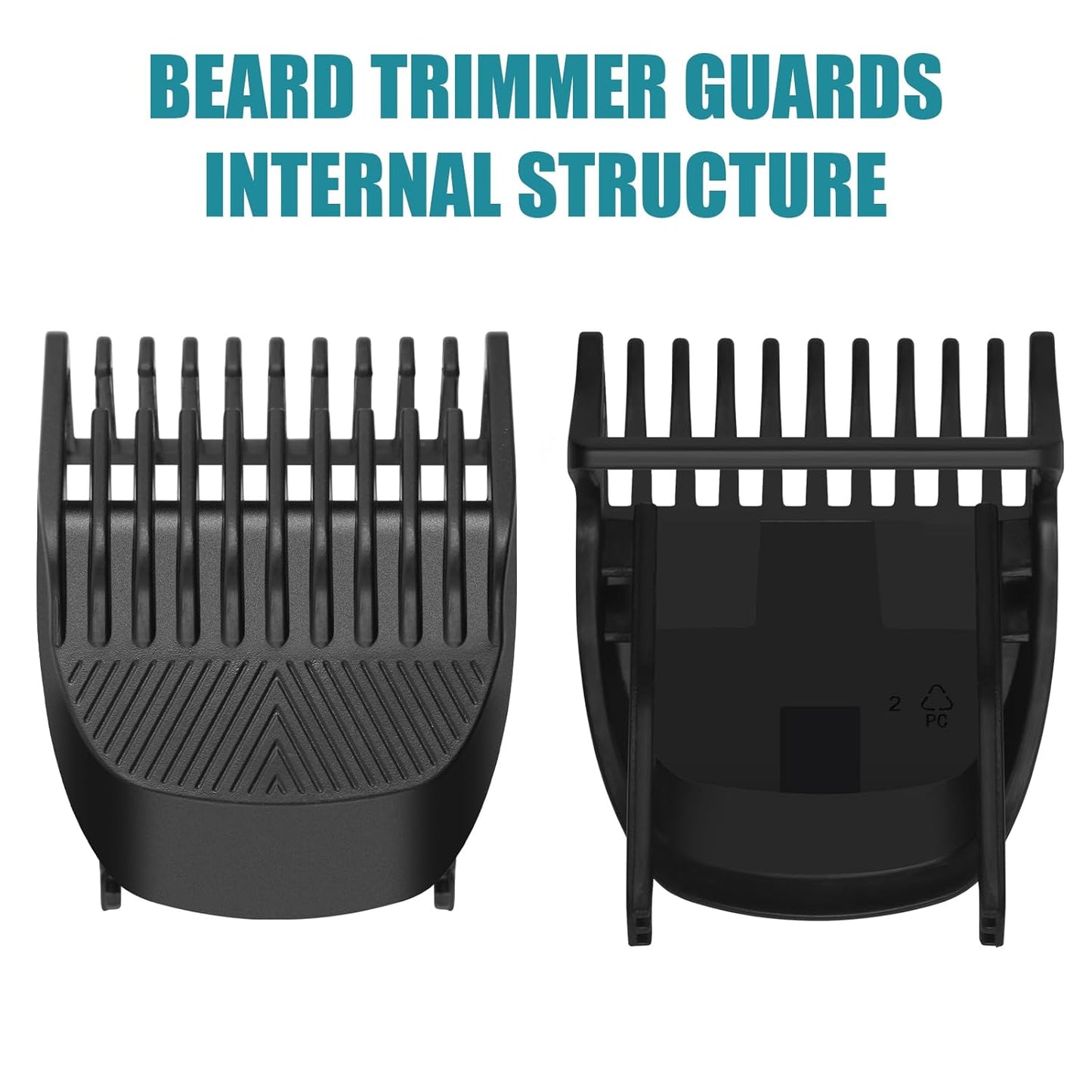 Professional Beard Trimmer Guards Guides Fit for MANSCAPED THE BEARD HEDGER Guard, Snap-In Replacement Guards Comb- From 1/32-1/4 inch for Manscaped The Beard Hedger Beard Trimmer